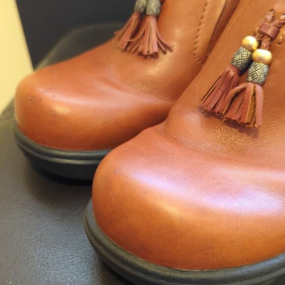 Ariat Mendocino Leather Beaded Tassel Leather Slip On  Western Comfort Clogs - Picture 7 of 8